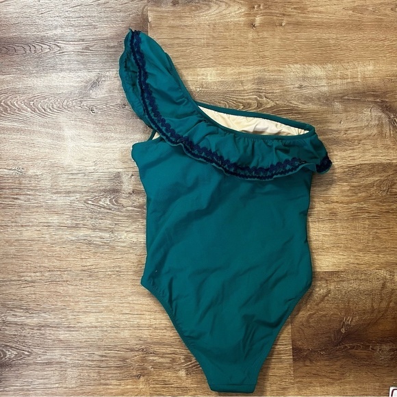 J Crew One-shoulder ruffle one-piece swimsuit with rickrack bodysuit - Picture 11 of 11